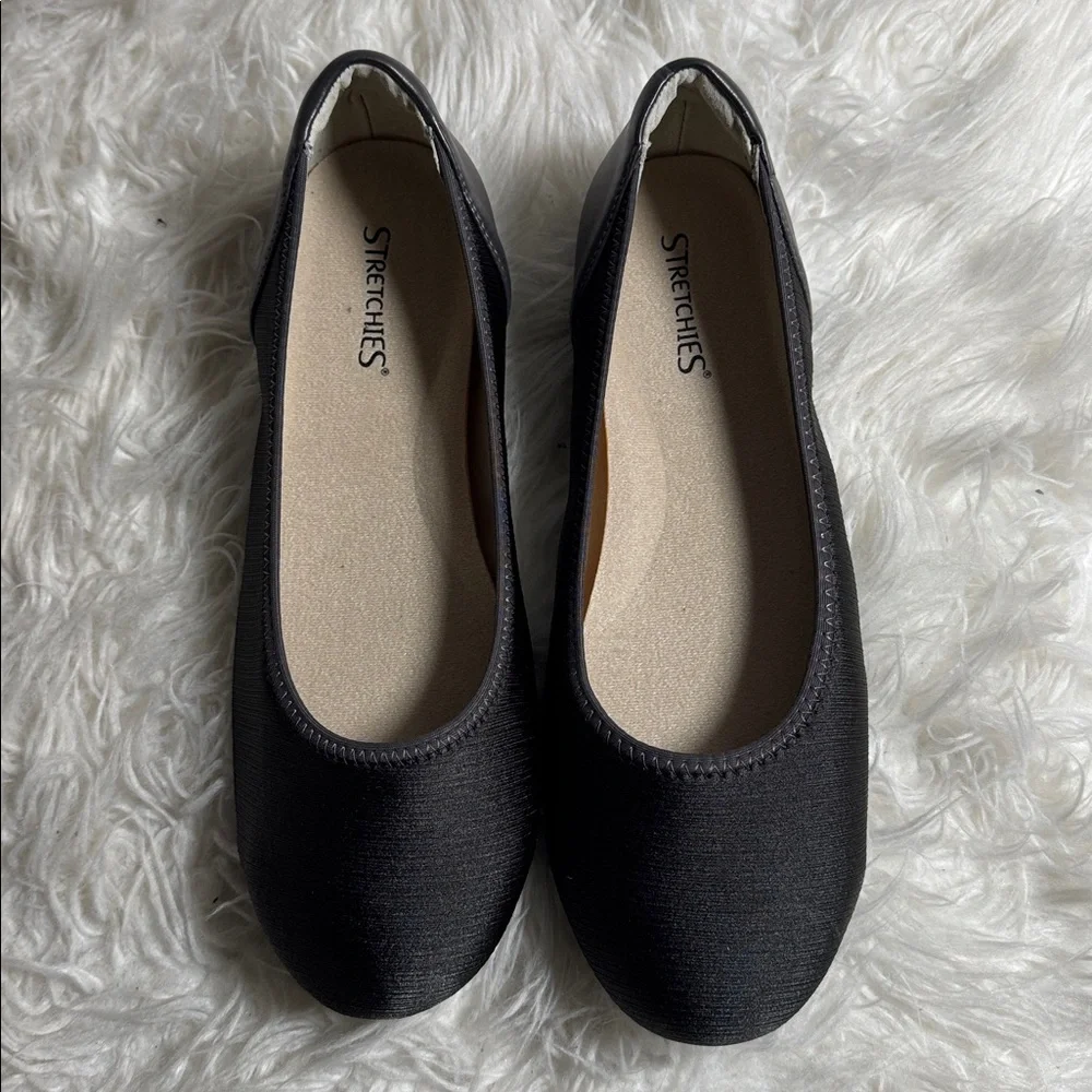 STRETCHIES PEWTER BALLET FLATS